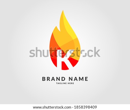 letter K modern flame trendy bright logo design for creative and energic company