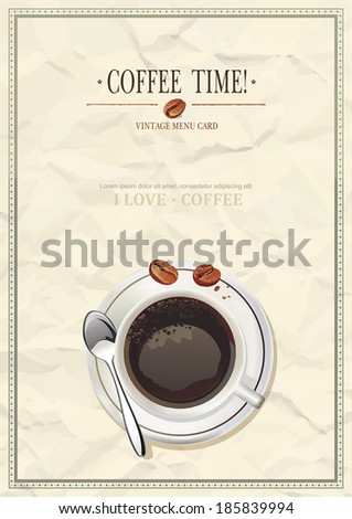 Vector realistic cup of coffee. Vector illustration