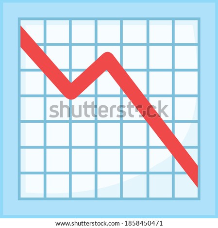 Vector emoticon illustration of a decrease graph