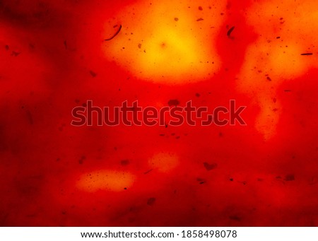 Texture of barbecue sauce or ketchup with herbs close up. Top view. Free copy space for text.