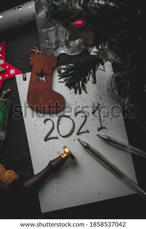 2021 text in Notepad new year background