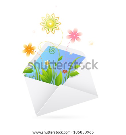 Spring by mail graphical concept