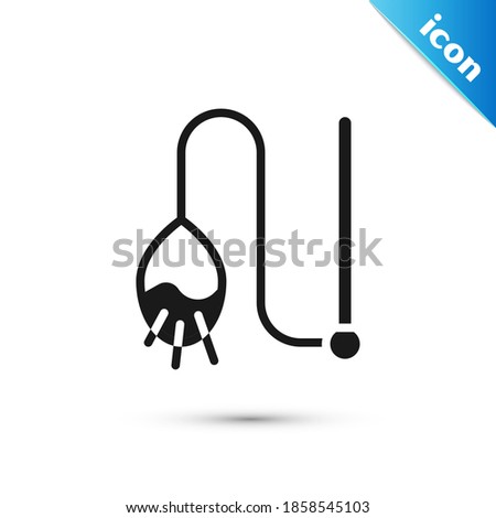 Grey Pet cat toy icon isolated on white background.  Vector