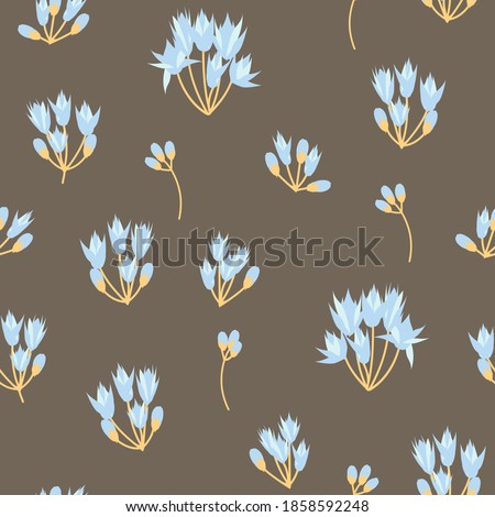 Brown Taupe Floral botanical seamless pattern background suitable for fashion prints, graphics, backgrounds and crafts