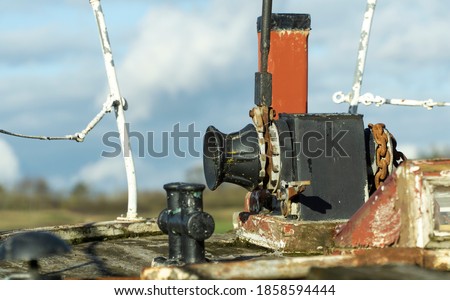 Anchor winch on a old boat