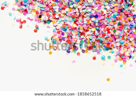 confetti on white background, color background
