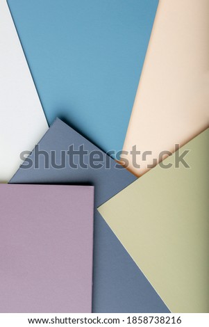 Color Swatches on a white background. Ideas and inspiration for renovation. Copy paste space. Royalty-Free Stock Photo #1858738216