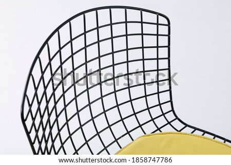 Details of the metal mesh chair