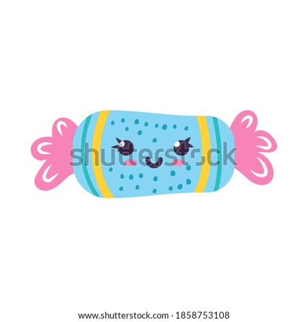 Cute character kawaii candy isolated object on white background