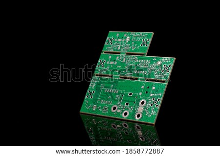 Printed circuit boards PCB for electronics product isolated on the black background