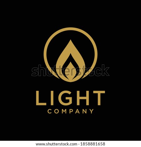 Golden Light Fire Torch Flame logo