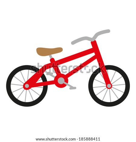 red bike with wheels, seat and handlebar