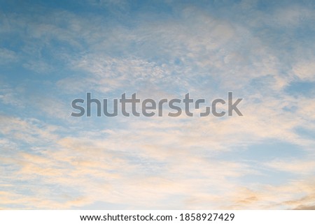 Sunset sky in winter nature background.