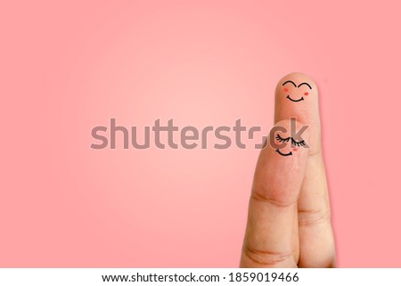 Valentines day theme smiley finger drawing