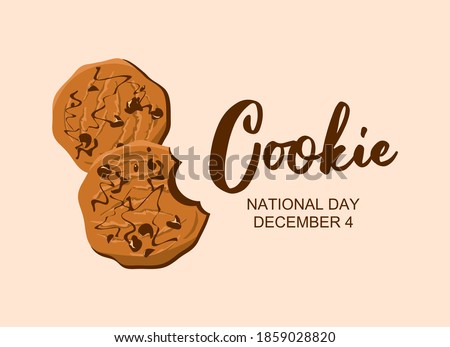 National Cookie Day vector. Delicious chocolate chip cookie vector. Chocolate Cookies icon vector. Biscuit with chocolate icing icon vector. Cookie Day Poster, December 4. Important day