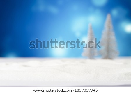 christmas tree with snow background