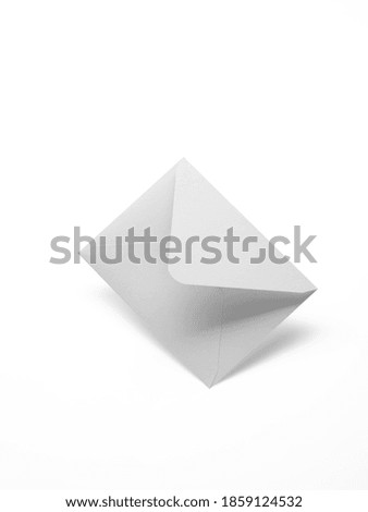 White envelope for writing on a white background