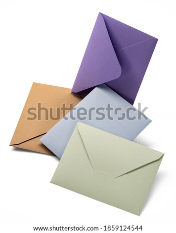 Multiple letter envelopes on a white background