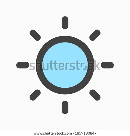 filled outline sun icon vector for brightness symbol isolated. simple graphic illustration of sunshine