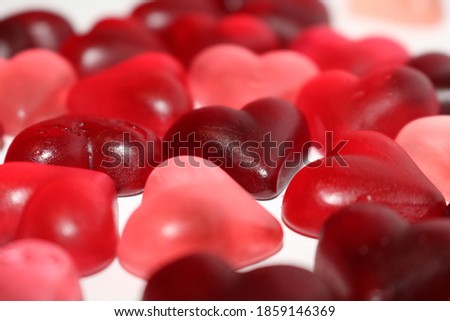 red hearts jelly for the one you love. gift for your love valentine's day. 