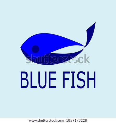 logo design with fish nuances of blue, vector, suitable to be used as a symbol and identity of products or companies related to fisheries such as fishing or restaurants, or aquarium shops