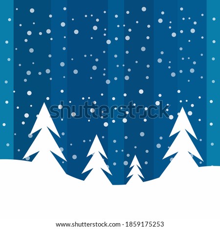 christmas trees covered with white snow on blue striped background cold season concept wallpaper for design