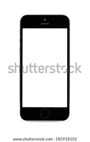 modern touch screen smartphone isolated on white background Royalty-Free Stock Photo #185918102