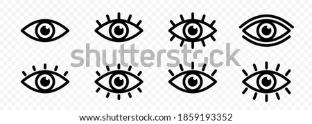 Eye icon set. Eyesight symbol. Retina scan eye icons. Simple eyes collection. Eye silhouette. Vector illustration