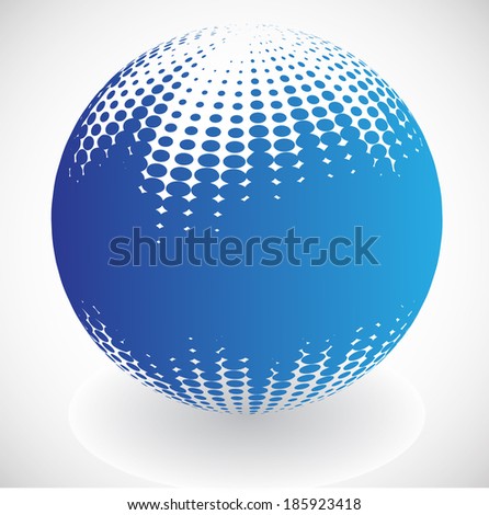  halftone sphere. vector illustration 