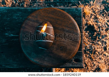 birthday cake on wooden plate