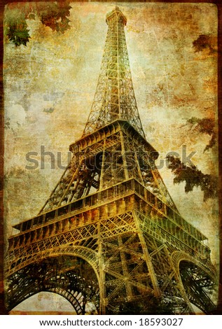 Eiffel tower - artistic toned picture in retro style