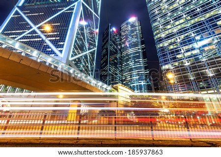 Hong Kong night, the city's modern high-rise.