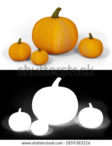 Pumpkins with alpha mask layer.