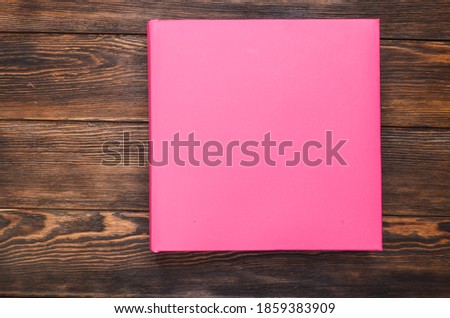 template or moc kup pink leather book or notepad cover top view