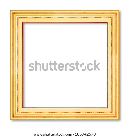 gold picture frame isolate on white back ground