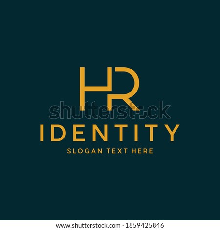 Letter HR Minimalist Monogram Modern Business Logo