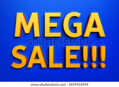 Mega Sale Poster with Blue Background for Advertising
