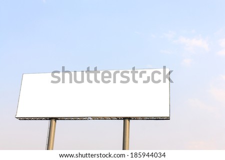 Blank billboard on blue sky useful for your advertising