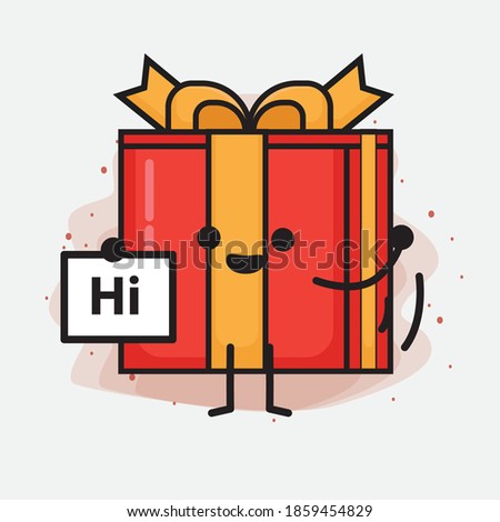 Christmas Gift Box Cute Vector Character Illustration