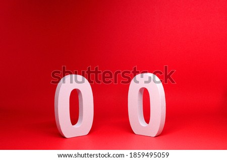 None or Zero ( 0 0 ) white wooden   number Isolated red Background with Copy Space - New promotion 0% Percentage  Business finance Concept