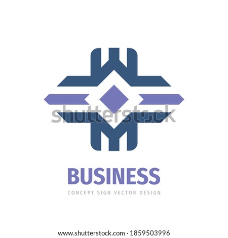 Business company concept logo design. Development strategy sign. Coommunication cooperation symbol. Modern technology icon. Vector illustration. 