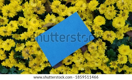 card mockup on yellow  leaves background