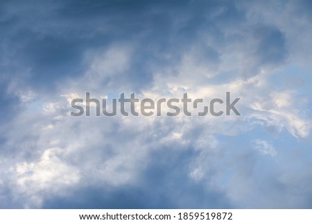 Beautiful Light Blue Dramatic Cirrus Clouds Texture Background, Beautiful Cloudy Sky before the rain and storm