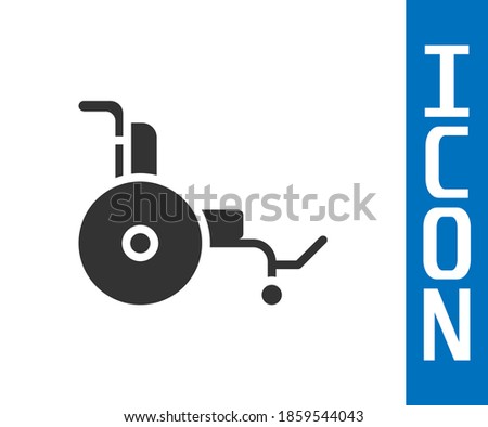 Grey Wheelchair for disabled person icon isolated on white background.  Vector
