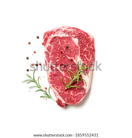 Raw fresh meat Ribeye steak entrecote of Black Angus Prime meat . isolated on white background Royalty-Free Stock Photo #1859552431