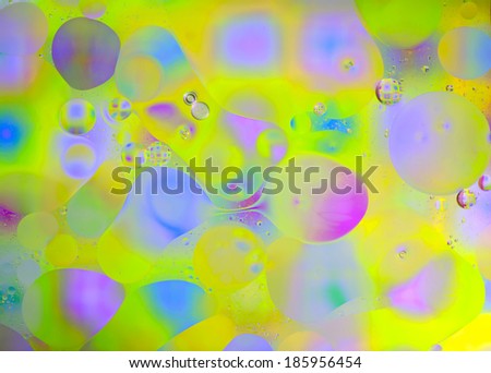 Oil drops on the water surface, abstract art