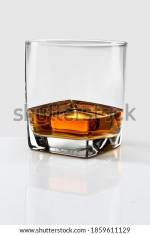 Whiskey served neat in a glass