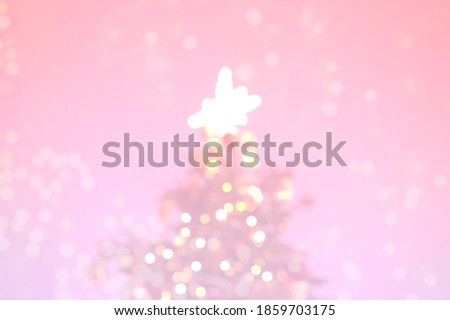 Christmas tree and blurry lights background. Design for your ad, poster, banner