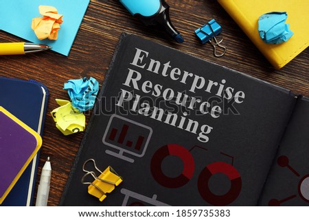 Enterprise Resource Planning ERP documents with charts and marks.