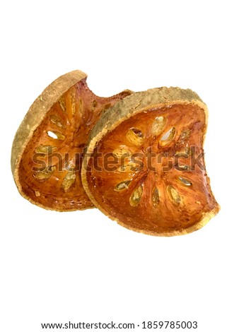 Dried quince on white background